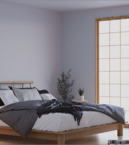 落ち着いた雰囲気の平屋の主寝室｜仙台市 注文住宅